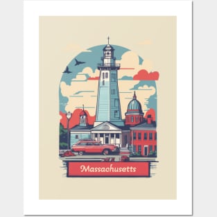 Massachusetts Vintage Design Posters and Art